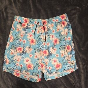 Men's Floral Hybrid Shorts - Blue